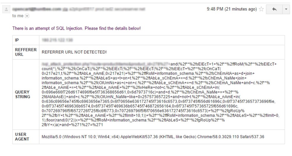 Schutz und Erkennung vor SQL-Injection-Angriffen. Galaxynet-Erweiterungen.