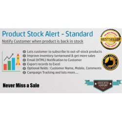 Product Back in stock Galaxynet extensions OpenCart.