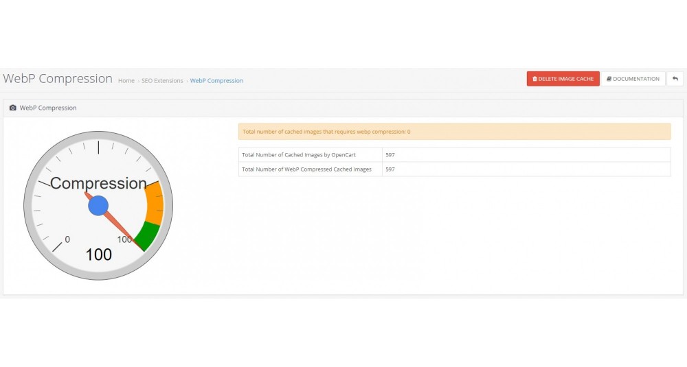 Bildkomprimierung von WebP Images. Galaxynet-Erweiterungen OpenCart